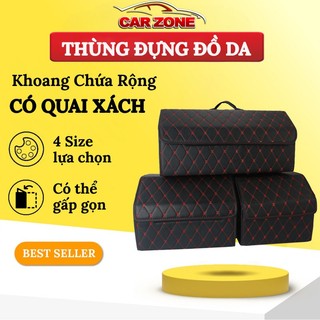Thùng Đựng Đồ Cốp Sau Ô Tô Bọc Da Cao Cấp - Có Thể Gấp Gọn Tiện Lợi VER.2