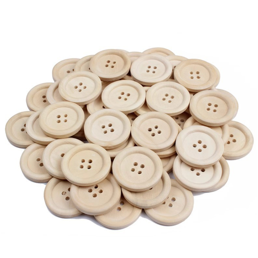[5 cái] Nút gỗ 4 lỗ làm đồ handmade