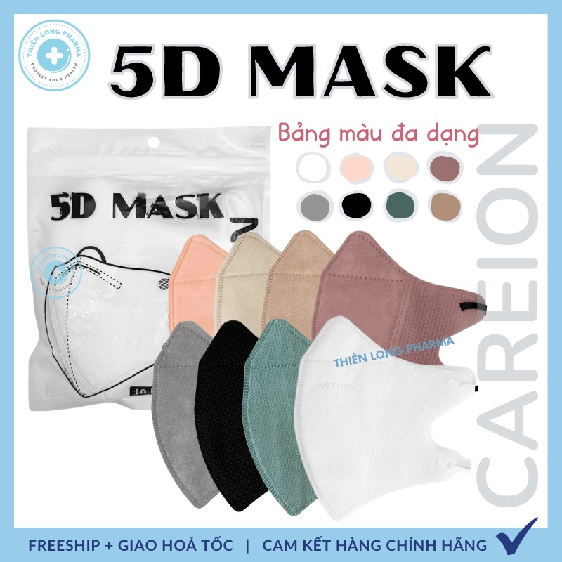 Combo 150 chiếc Khẩu Trang 5D THÁI LAN, 5D MASK CAREION Kháng Khuẩn,nhiều Màu Lạ Siêu Đẹp