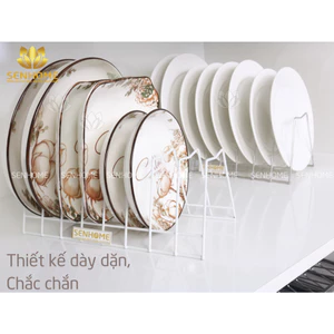 Giá để Chén bát đĩa tô cao cấp Senhome, thép sơn tĩnh điện màu trắng