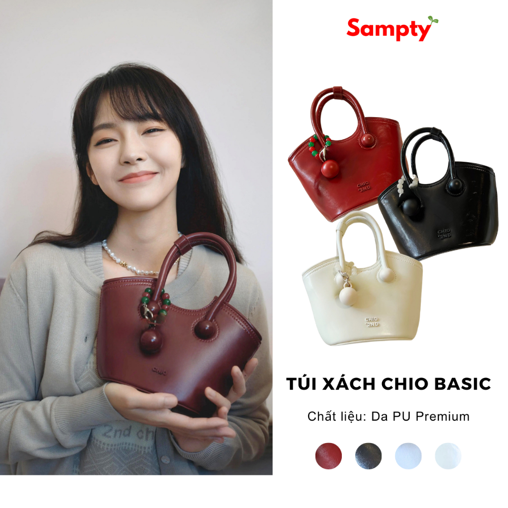 Túi Xách Nữ Chio Và Jinfei Đứng Form Đeo Chéo Kèm Charm Tròn Phong Cách Hàn Quốc 𝐒𝐚𝐦𝐩𝐭𝐲