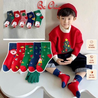 Set 10 đôi tất Noel cổ cao, tất, vớ giáng sinh cho bé trai, bé gái họa tiết dễ thương từ 1 - 12 tuổi BC_CHIC LINGERIE