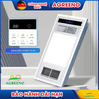 Đèn Sưởi Nhà Tắm AGREENO [BH-3 Năm] Máy Sưởi Nhà Tắm Âm Trần - Thắp Sáng, Sưởi Ấm, Quạt Mát, Hút Ẩm, Thông Gió