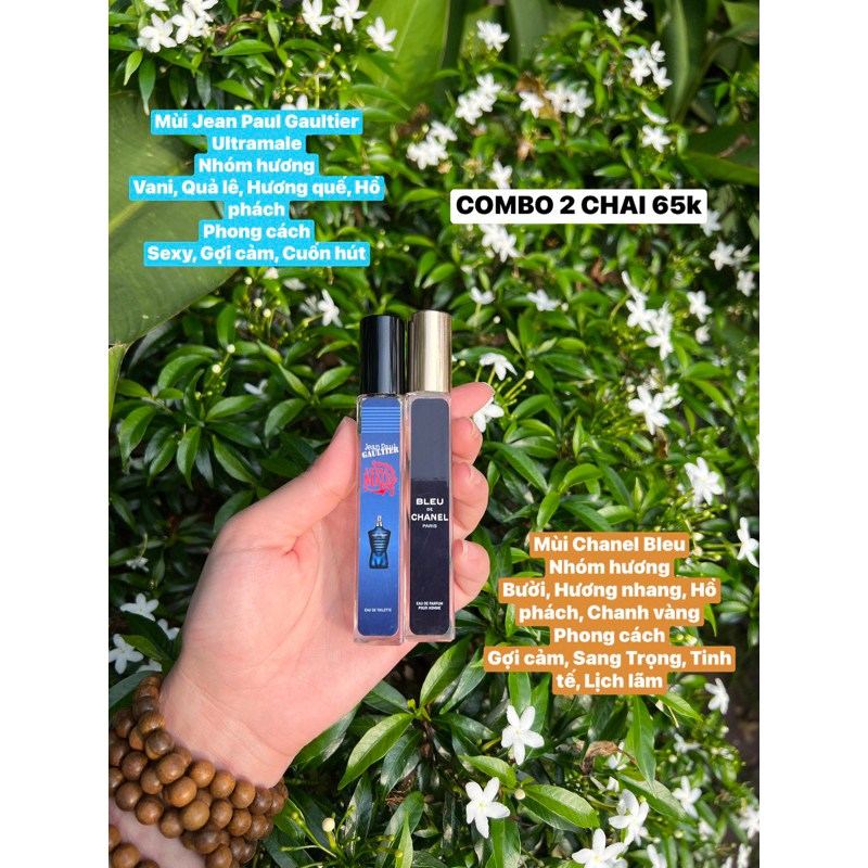 COMBO 2 CHAI NƯỚC HOA NAM CHIẾT 10ml . CHUẨN MÙI CHÍNH HÃNG THƠM DAI (store talypham)