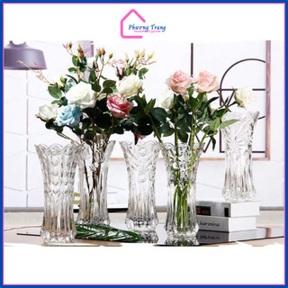 [Freeship] Lọ hoa màu cắm hoa cao 25cm thuỷ tinh cao cấp sang trọng - Bình hoa thủy tinh màu cao cấp - Phương Trang