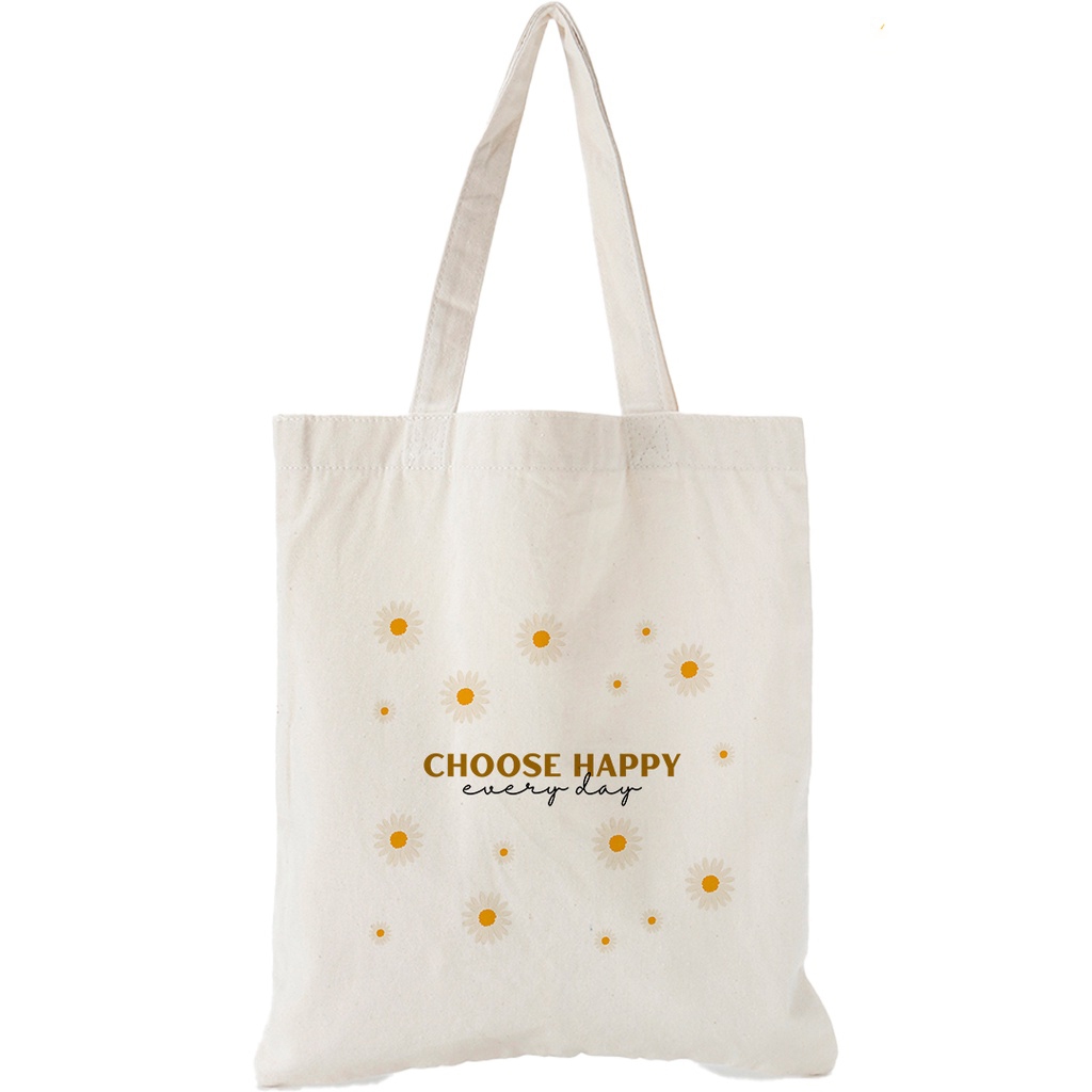 Túi vải Canvas đeo vai bộ sưu tập colorful dễ thương siêu xinh - túi tote màu trắng be nhiều hình kích thước tota031