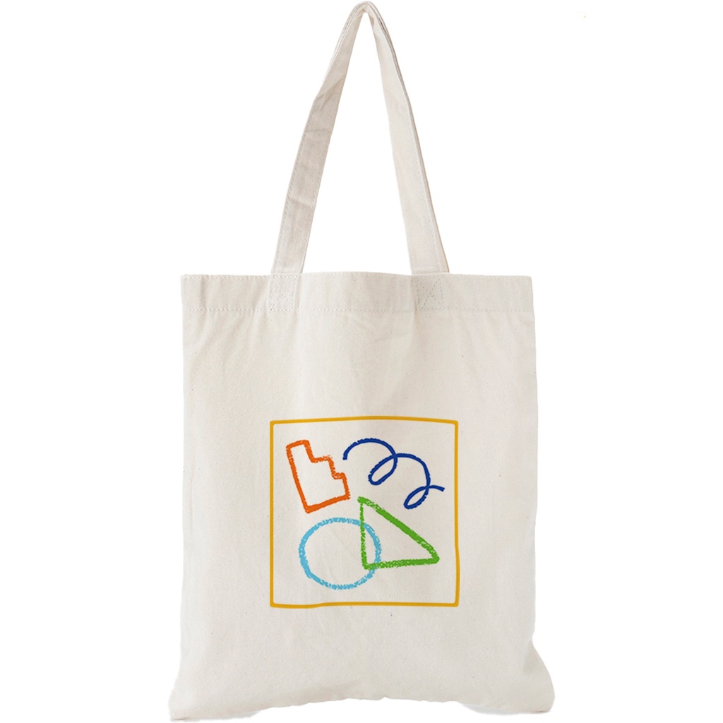 Túi vải Canvas đeo vai bộ sưu tập colorful dễ thương siêu xinh - túi tote màu trắng be nhiều hình kích thước tota031
