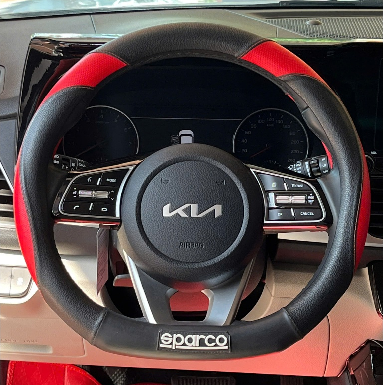 Bọc vô lăng sparco chính hãng cao dạng dcut cho xe Seltos Sonet Vfe34 VF8 VF9 Etriga  XL7  Almera MG Territory Custin K5
