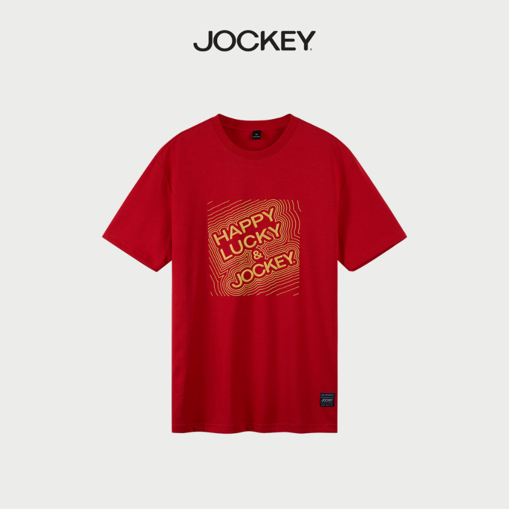 Ảnh Áo thun đỏ T-shirt Jockey cotton Happy Lucky - J4101 1