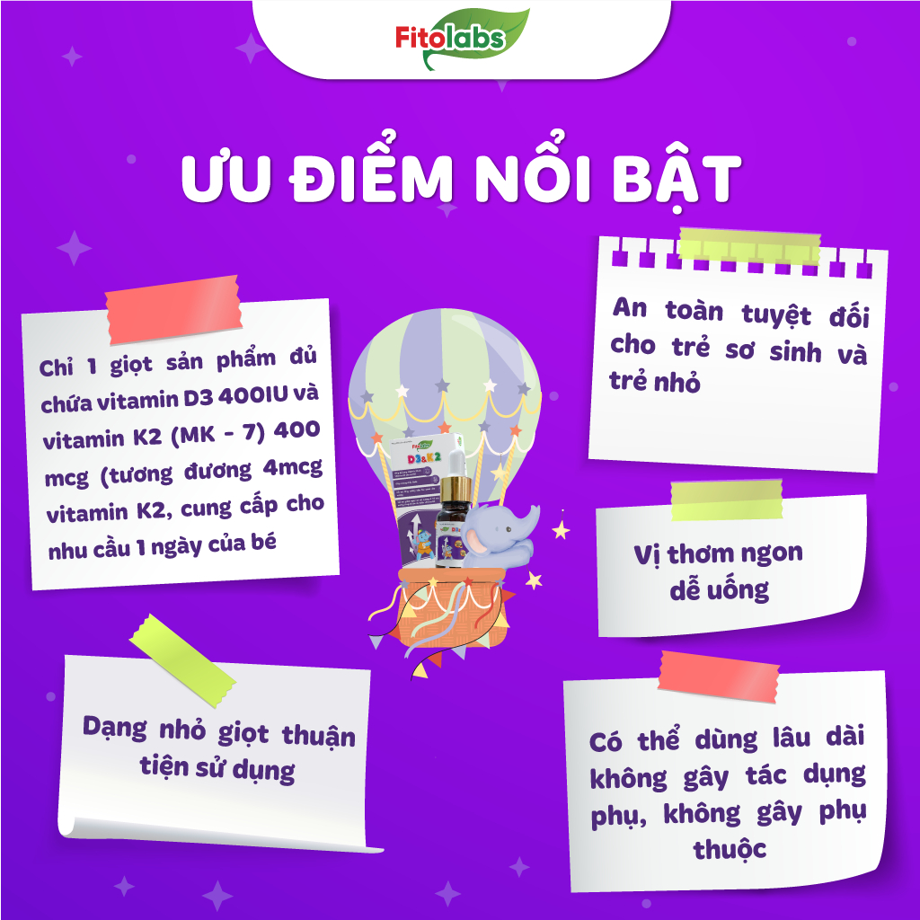 [✨COMBO+QUÀ XỊN] Vitamin D3K2-MK7 Fitolabs D3 K2 Dạng Nhỏ Giọt Dễ Dùng, Giúp Bé Tăng Chiều Cao, Xương Chắc Khỏe Lọ 10ml