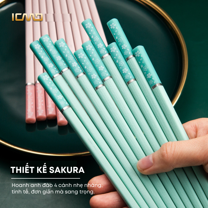 Bộ 5/10 Đôi Đũa Sợi Thủy Tinh Hoa Anh Đào KOOBEE – Kháng Khuẩn, Chịu Nhiệt, Phong Cách Nhật Bản Cao Cấp (BA13)