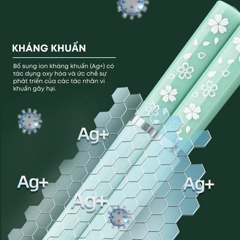 Bộ 5/10 Đôi Đũa Sợi Thủy Tinh Hoa Anh Đào KOOBEE – Kháng Khuẩn, Chịu Nhiệt, Phong Cách Nhật Bản Cao Cấp (BA13)