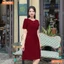 Đầm thiết kế BEMINE cổ tròn viền ngọc dáng chữ A phù hợp đi chơi, đi dạo phố-MT9511