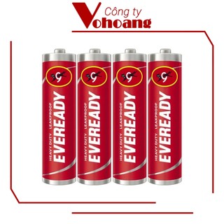 Bộ 4 pin AAA - Pin đũa Eveready Heavy Duty 1.5V carbon không sạc (Đỏ)
