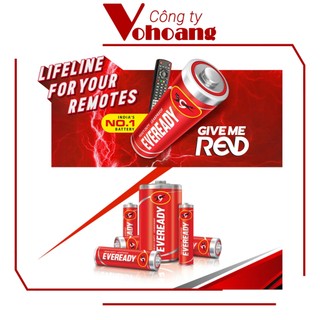 Bộ 4 pin AAA - Pin đũa Eveready Heavy Duty 1.5V carbon không sạc (Đỏ)