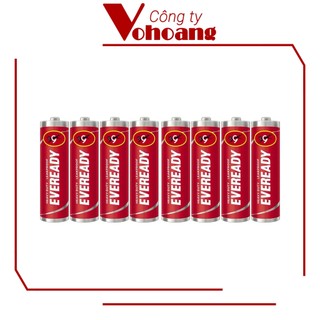Bộ 8 pin AA Eveready Heavy Duty (Đỏ) - Pin tiểu 1.5V carbon không sạc