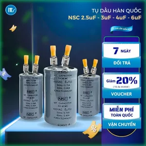 Tụ Dầu, Tụ Tròn, Tụ Điện Hàn Quốc 2uF, 2.5uF, 3uF, 6uF Dùng Cho Quạt trần, Máy Bơm TẶNG KÈM 2 Đầu Cos/ Đầu Cốt
