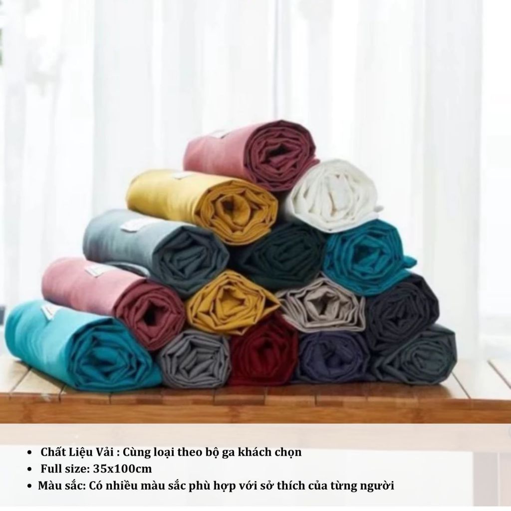 Vỏ gối ôm cùng màu bộ ga 35x100cm An Như Bedding