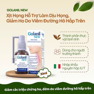Golanil New Xịt Họng Hỗ Trợ Làm Dịu Họng, Giảm Ho Do Viêm Đường Hô Hấp Trên Chai 30ml