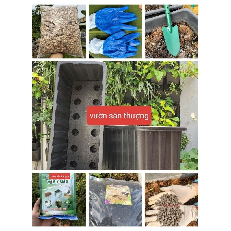 Chậu Trồng Cây Đáy Sâu 30cm x 26 x64 Màu Đen, Phù Hợp Trồng Cây Rễ Cọc, Cà Chua, Dưa,... Lót Đáy Thông Minh