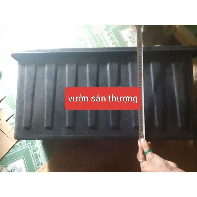 Chậu Trồng Cây Đáy Sâu 30cm x 26 x64 Màu Đen, Phù Hợp Trồng Cây Rễ Cọc, Cà Chua, Dưa,... Lót Đáy Thông Minh