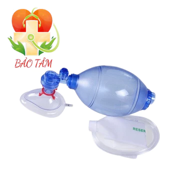 Bóng bóp Ambu cấp cứu oxy tập thở [người lớn, trẻ em]