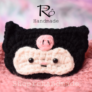 Kẹp tóc Kuromi siêu cute cho nữ và bé gái 6cm |Cặp tóc len phong cách đáng yêu |Shop Rô Handmade