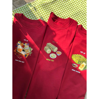 { DARK RED VERSION } Áo thun tết Gia Đình Tết Là màu đỏ form rộng tay lỡ Oversize nam nữ chất Cotton mềm mịn