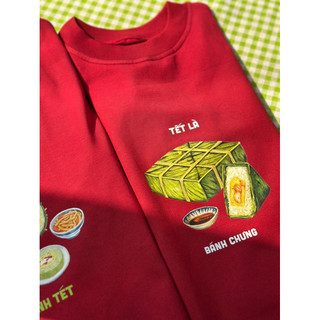 { DARK RED VERSION } Áo thun tết Gia Đình Tết Là màu đỏ form rộng tay lỡ Oversize nam nữ chất Cotton mềm mịn