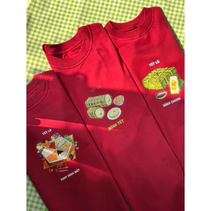 { DARK RED VERSION } Áo thun tết Gia Đình Tết Là màu đỏ form rộng tay lỡ Oversize nam nữ chất Cotton mềm mịn