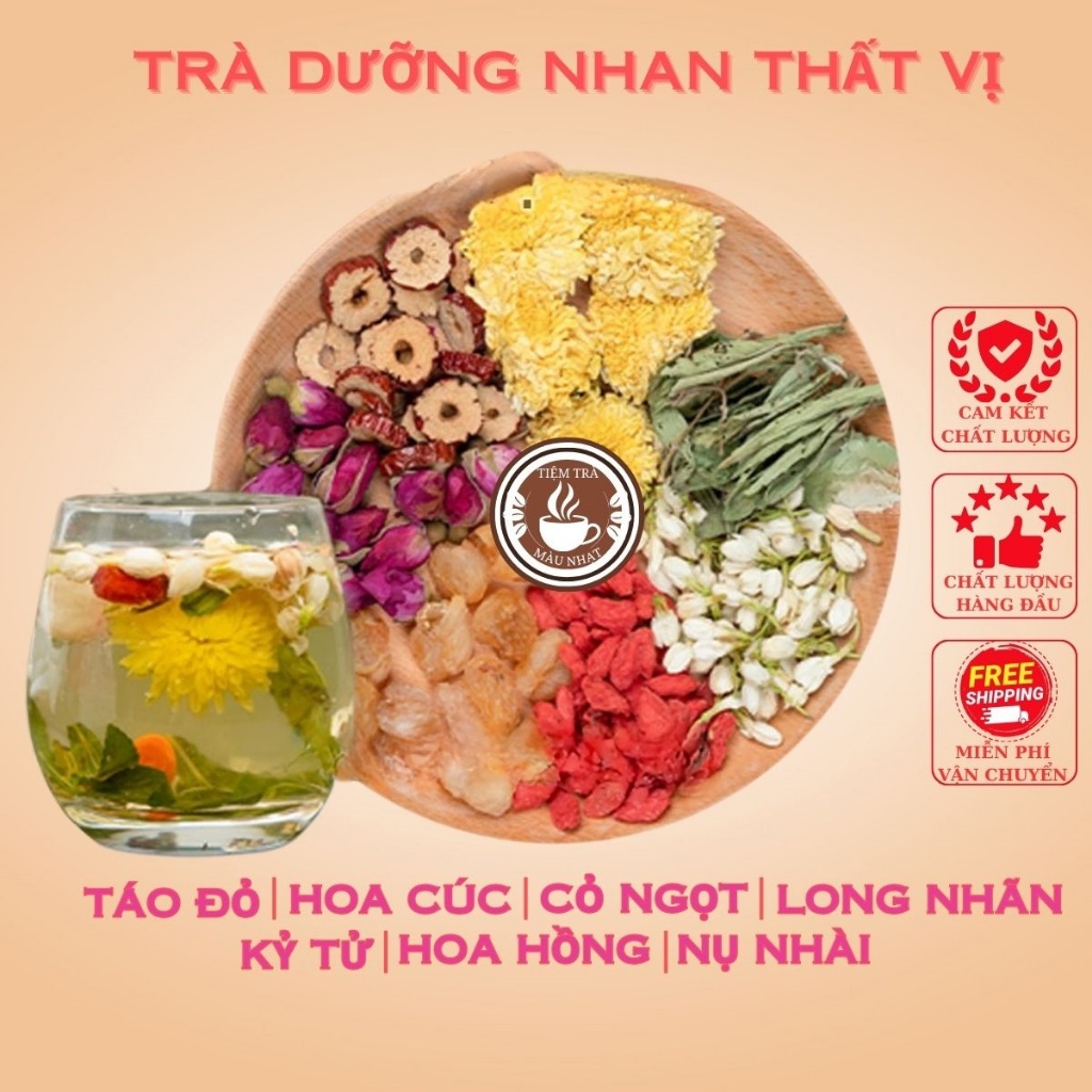 COMBO 30 Gói Trà Thảo Mộc Dưỡng Nhan 7 Vị Giúp Giảm Cân,Dưỡng Da Làm Đẹp, Mát Gan Giải Độc