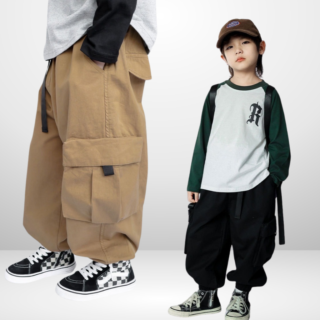 Quần Kaki túi hộp, Phong Cách hip hop Đường Phố Cho Bé Trai, Bé Gái | JJ Kids Fashion