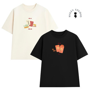 ÁO THUN UNISEX OVERSIZE TẾT LÀ FORM RỘNG TAY LỠ in hình Tiến Lên Lì Xì Tết chất Cotton mềm mịn