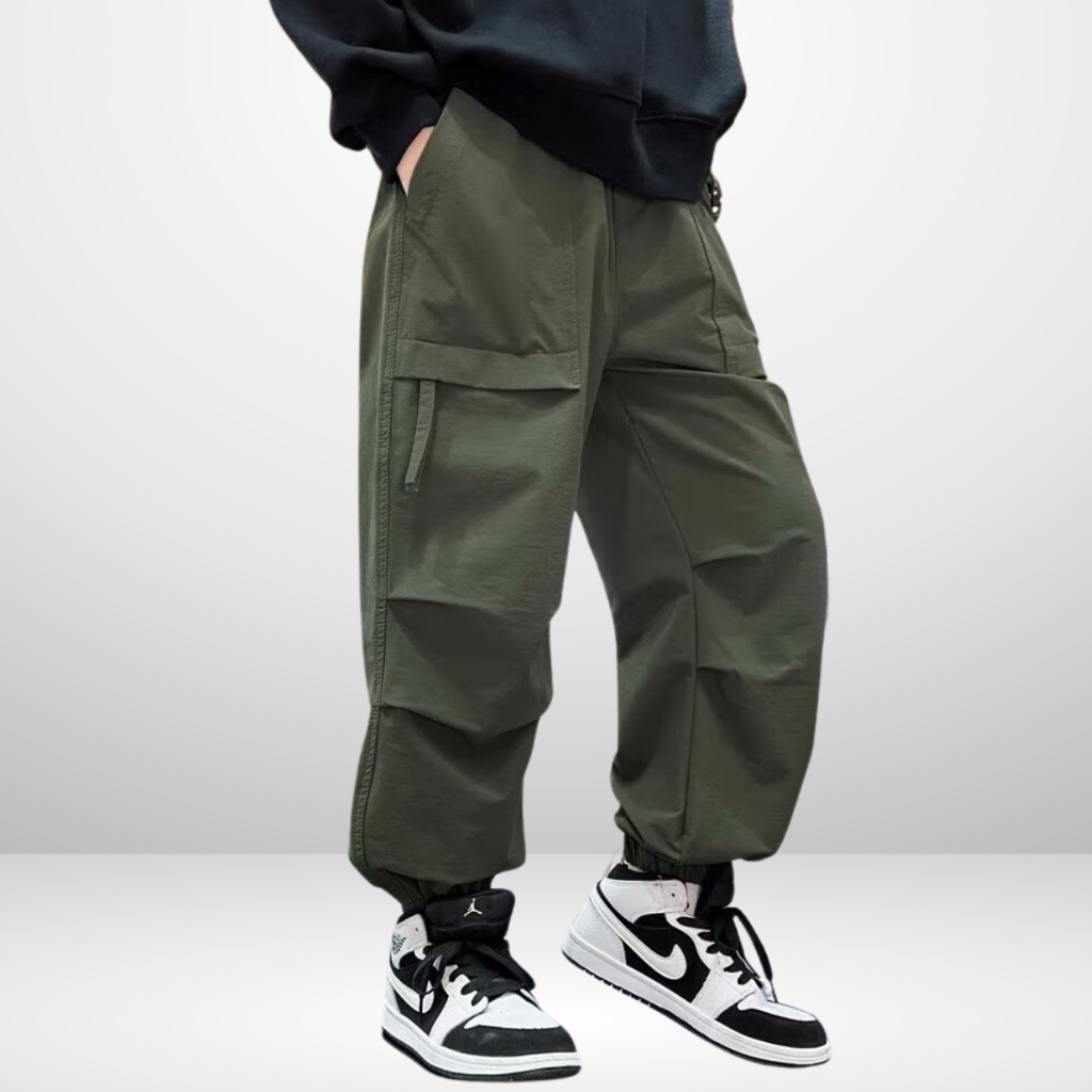 Quần Dù Ống Bo Túi Hộp Trẻ Em Phong Cách Hip Hop Cho Bé Trai Bé Gái | JJ Kids Fashion