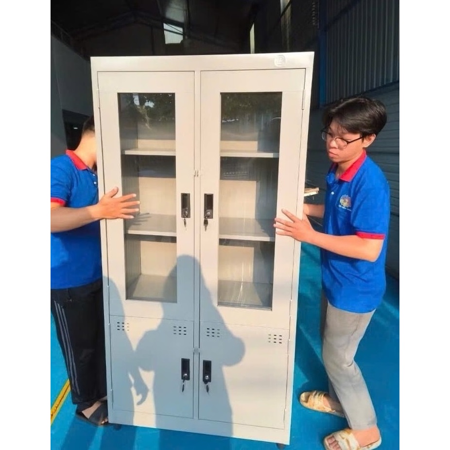 Tủ hồ sơ kính đựng tài liệu văn phòng và trường học.