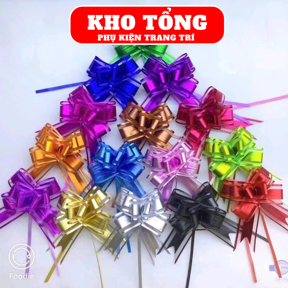 1 bịch 10 cái nơ rút voan bèo, nơ kẻ, nơ cánh tiên | Shopee Việt Nam