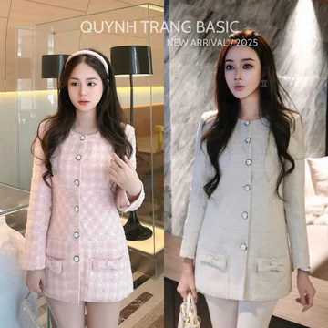 Váy Dạ dáng ngắn TWEED Váy lửng dáng giấu quần tiểu thư sang chảnh - QuynhTrangBasic