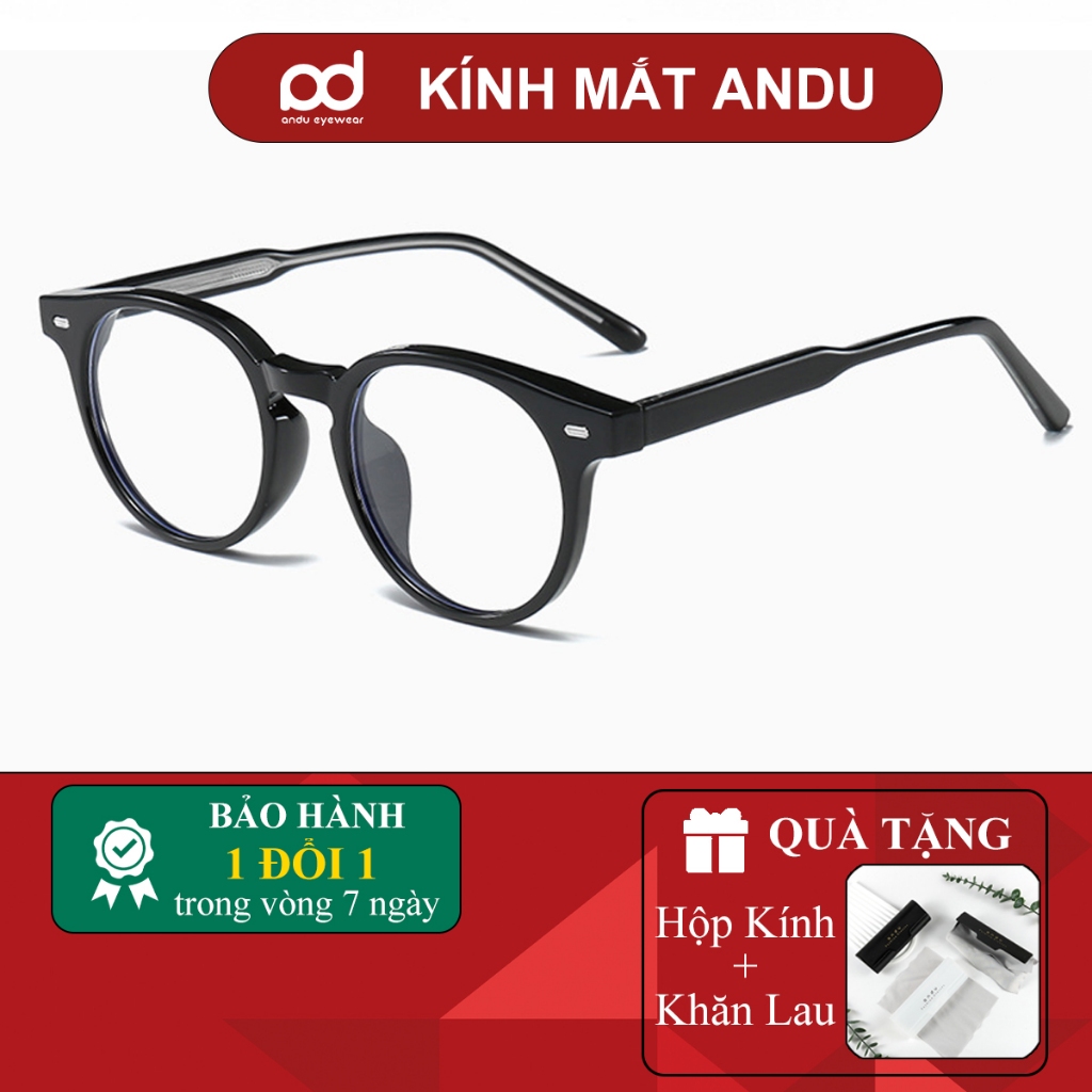 Ảnh Gọng kính cận thời trang nam nữ ANDU EYEWEAR dáng tròn chất liệu nhựa cốt kim loại 17178 1
