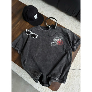 Áo thun wash MMESTLINE "EAGLE" form Boxy chất liệu Premium Cotton rách thủ công