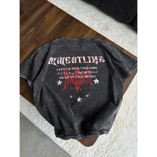 Áo thun wash MMESTLINE "EAGLE" form Boxy chất liệu Premium Cotton rách thủ công