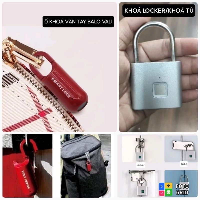 [KHOÁ BALO/KHOÁ LOCKER]Khoá vân tay balo vali hành lý nhỏ gọn thông minh tiện lợi/khoá tủ/khoá cửa