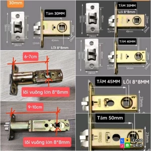 lõi cò 9-10cm/cò 6-7cm/Cò khoá 30mm/35mm/40mm/45mm/50mm/60mm/lưỡi khoá/thân khoá lõi vuông to 8*8mm