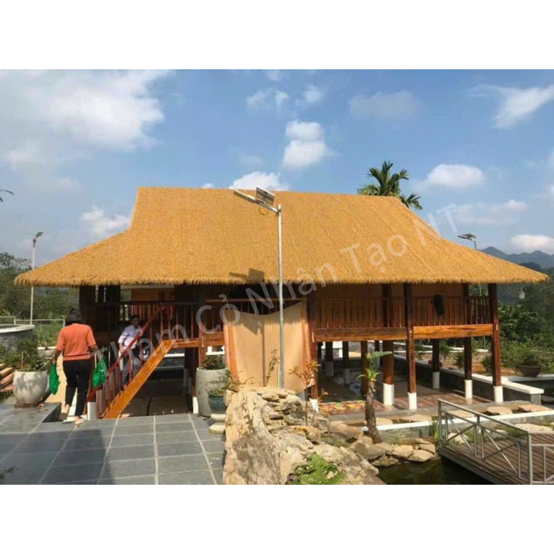 Combo 20m2(1 x 20m) Rơm vàng nhân tạo lợp mái nhà, quán cà phê, khu nghỉ dưỡng và lều trại