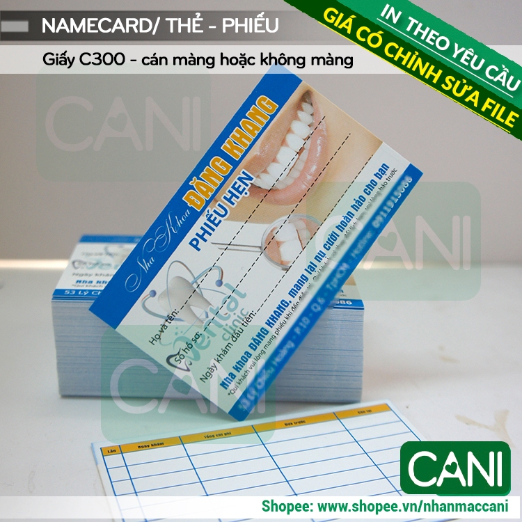 500c Namecard in theo yêu cầu Thẻ tích điểm Thẻ giấy Voucher Card Thank you Phiếu Liệu trình In Nailbox