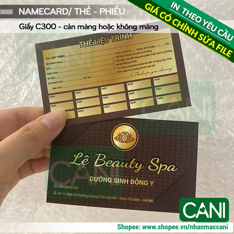 500c Namecard in theo yêu cầu Thẻ tích điểm Thẻ giấy Voucher Card Thank you Phiếu Liệu trình In Nailbox