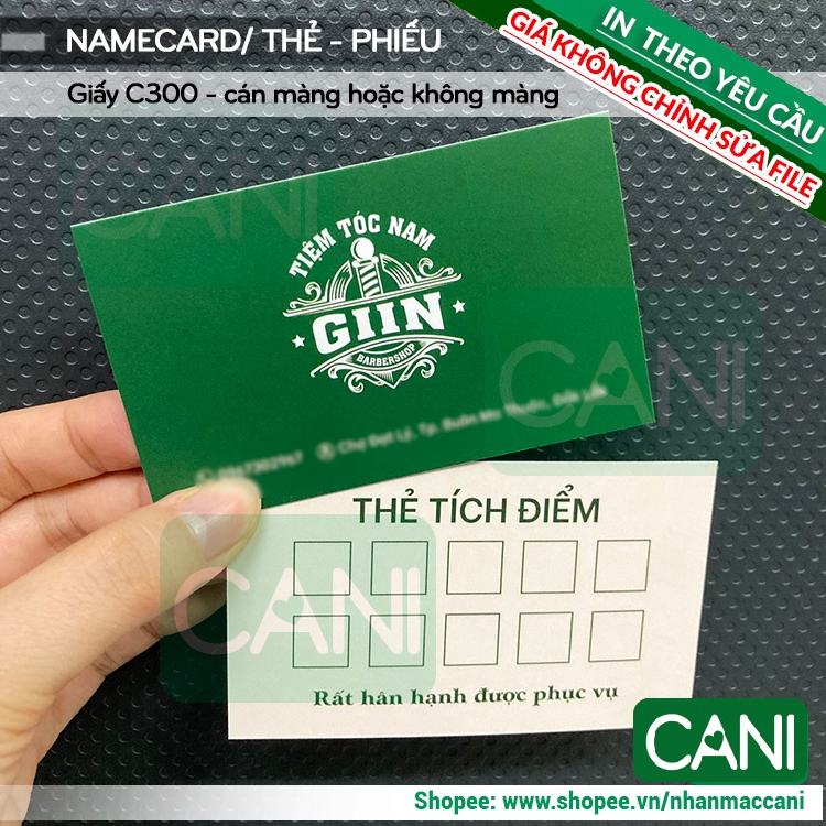CANI In card cảm ơn theo yêu cầu GIÀ RẺ - 500c - 1000c - 2000c IN THEO FILE KHÁCH CÓ SẴN - In thẻ tích điểm CANI