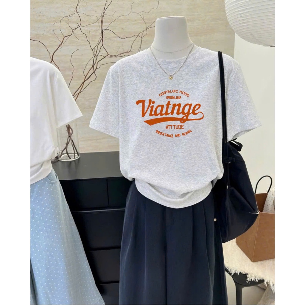 Áo thun nữ Cotton in hình siêu xinh JULY FASHION, Áo phông Cotton nữ dáng rộng phong cách Hàn Quốc trẻ trung, thun 4C