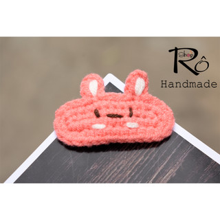 Kẹp tóc thỏ Stella Lou màu hồng xịn cho nữ và bé gái 5.5cm |Cặp tóc mái len cute |Shop Rô Handmade