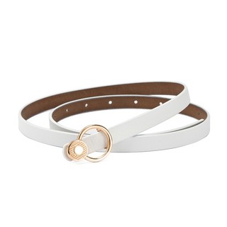 Thắt lưng, dây nịt thời trang nữ, bản nhỏ 1.3cm, dây lưng da thật, khóa bấm kim loại hình tròn W94