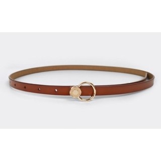 Thắt lưng, dây nịt thời trang nữ, bản nhỏ 1.3cm, dây lưng da thật, khóa bấm kim loại hình tròn W94